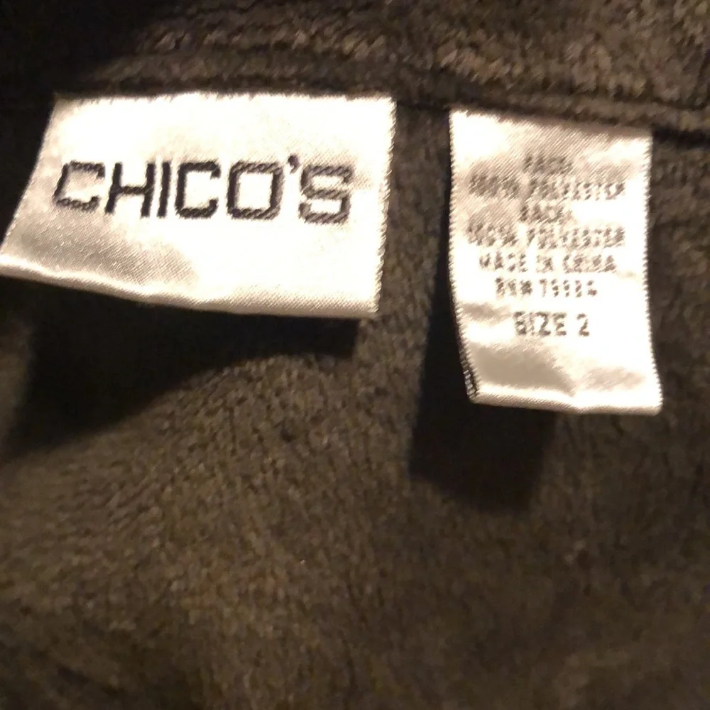CHICO’S FAUX SUEDE AND FUR ZIP FRONT PAISLEY VEST TAN AND BROWN SIZE 2 MEDIUM